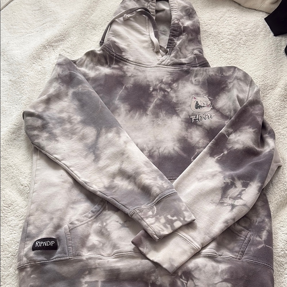 Ripndip Gray Tie-Dye Pullover Sweater